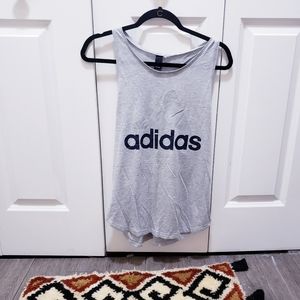 Adidas gray racerback tank top muscle t L